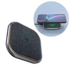 TKG Telefon töltő: Dudao A10H - szürke vezeték nélküli (Wireless) gyorstöltő 2A + fekete USB/Type-C kábel, 1m