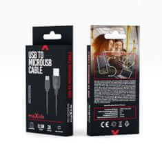 TKG Kábel: MaxLife - USB / MicroUSB fekete adatkábel 50cm, 2A