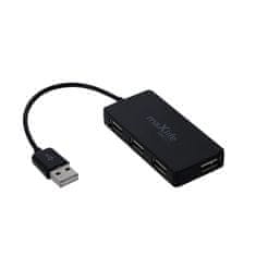 TKG Adapter: MaxLife HUB - 4xUSB porttal + USB fekete kábel, 1,5m