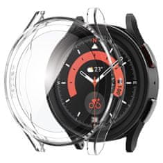 TKG Samsung Galaxy Watch 5 Pro (45 mm) - SPIGEN Thin Fit átlátszó szilikon védőtok + üvegfólia