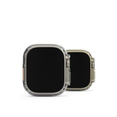 TKG Ringke Slim műanyag védő tok Apple Watch Ultra 1 / 2 (49 mm) okosórához titániumszürke+átlátszó