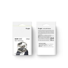 TKG Ringke Slim műanyag védő tok Apple Watch Ultra 1 / 2 (49 mm) okosórához titániumszürke+átlátszó
