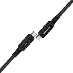 TKG ACEFAST C4-03 - Type-C (USB-C) / Type-C (USB-C) fekete szövet kábel, 2m, 5A