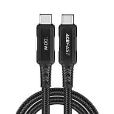 TKG ACEFAST C4-03 - Type-C (USB-C) / Type-C (USB-C) fekete szövet kábel, 2m, 5A
