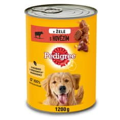 Pedigree marhahúsos konzerv zselében felnőtt kutyáknak, 12x1,2 kg