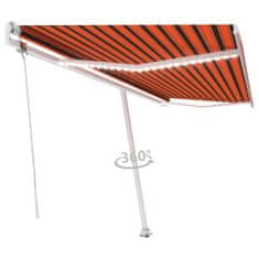 shumee narancssárga-barna szélérzékelős és LED-es napellenző 500x350cm