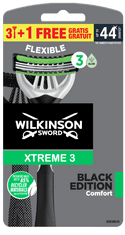 Wilkinson Sword Xtreme3 Black Edition Comfort férfi eldobható borotva 3+1 db