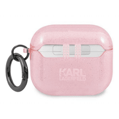 Karl Lagerfeld Karl Lagerfeld KLA3UKHGP AirPods 3 borító rózsaszín/rózsaszín csillogó Karl`s Head