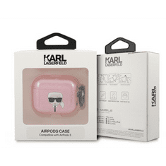 Karl Lagerfeld Karl Lagerfeld KLA3UKHGP AirPods 3 borító rózsaszín/rózsaszín csillogó Karl`s Head