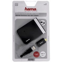 Hama USB 3.1 hub/kártyaolvasó USB-C adapterrel