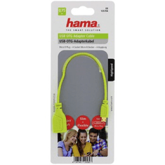 Hama micro USB OTG szűkítő Flexi-Slim, fordítható csatlakozó, 15 cm, zöld