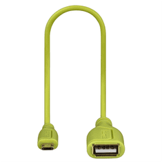 Hama micro USB OTG szűkítő Flexi-Slim, fordítható csatlakozó, 15 cm, zöld