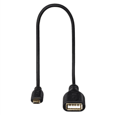 Hama micro USB OTG szűkítő Flexi-Slim, megfordítható csatlakozó, 15 cm, fekete