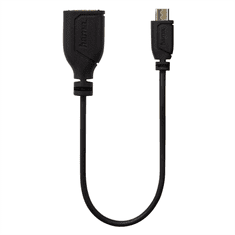 Hama micro USB OTG szűkítő Flexi-Slim, megfordítható csatlakozó, 15 cm, fekete