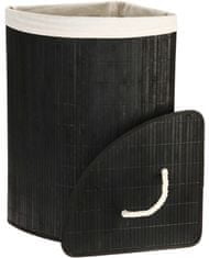 EXCELLENT Bambusz sarok szennyestartó kosár 35 x 35 x 60 cm fekete KO-HX9100560