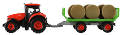 Teddies Zetor traktor vontatóval és bálákkal