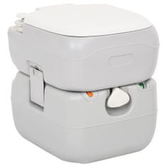Greatstore szürke-fehér HDPE hordozható kemping WC 22+12 L