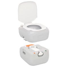shumee szürke-fehér HDPE hordozható kemping WC 22+12 L