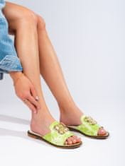 Amiatex Női papucs 100735 + Nőin zokni Gatta Calzino Strech, zöld árnyalat, 40