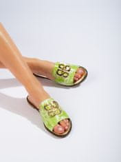 Amiatex Női papucs 100735 + Nőin zokni Gatta Calzino Strech, zöld árnyalat, 41