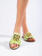 Amiatex Női papucs 100735 + Nőin zokni Gatta Calzino Strech, zöld árnyalat, 40