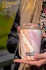 HOME & MARKER® Thermo kávés pohár gyöngy színű (350ml), kávés termosz, utazó bögre, rozsdamentes thermo pohár belsővel, utazáshoz, otthonra, munkába | KOFIMUG