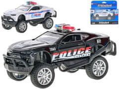 Rendőrségi autó 13 cm-es fém hátlap - vegyes színek (fehér, fekete)