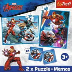 Trefl Puzzle Bosszúállók: hősök akcióban / 30+48 darab+pexeso