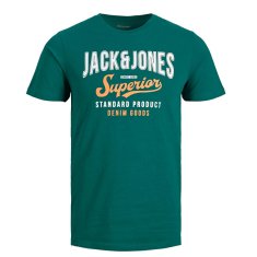 Jack&Jones Férfi póló JJELOGO Regular Fit 12220500 Storm (Méret XXL)