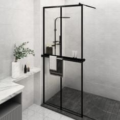 shumee fekete ESG üveg és alumínium zuhanyfal polccal 100 x 195 cm