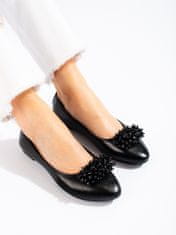 Amiatex Női balerina cipő 100805 + Nőin zokni Gatta Calzino Strech, fekete, 37
