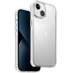 UNIQ Apple iPhone 14, Szilikon keret + műanyag hátlap, közepesen ütésálló, légpárnás sarok, Combat, átlátszó/fehér (S67363)
