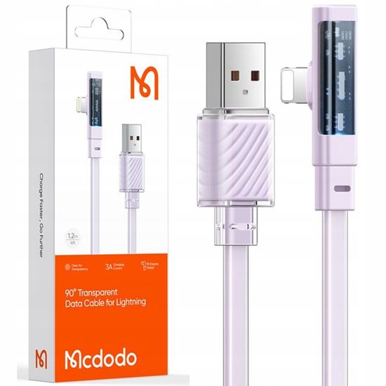 Mcdodo Mcdodo nagy sebességű USB Lightning szög kábel 36W 1.2M lila CA-3411