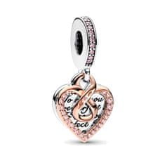 Pandora Romantikus bicolor szív alakú medál Moments 782641C01