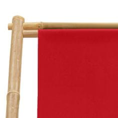 Greatstore piros bambusz és vászon nyugágy