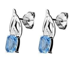 Silver Cat Egyedi ezüst fülbevaló kék szintetikus spinell ásvánnyal SC464