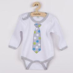 NEW BABY nyomtatott body pöttyös nyakkendővel - 80 (9-12m)