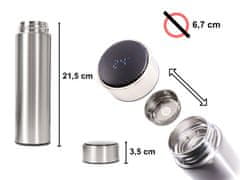 WOWO Smart LED Thermos-Thermo bögre palackhoz 500ml ezüst