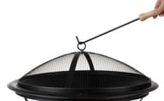 BigBuy Retro kerti grill rácsos fedővel sütögetéshez/nyársaláshoz - fekete (BB-11825)