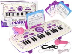 Lean-toys Elektromos zongora billentyűzet gyerekeknek Rózsaszín USB MP3 jegyzetek