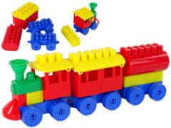 Lean-toys Színes vonat K2 blokkok 3 db