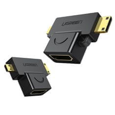 Ugreen Ugreen adapter HDMI-A konnektorról mini HDMI / micro HDMI csatlakozókra - Fekete