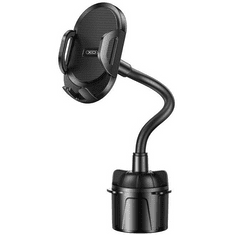 TokShop Autós tartó, Univerzális, pohártartóba rögzíthető, hajlítható nyakkal, 360°-ban forgatható, 4.7 - 7&quot; készülékig, XO C105, fekete (128765)