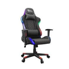White Shark  THUNDERBOLT világító gamer szék, fekete, RGB
