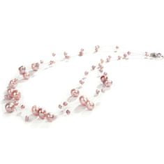 JwL Luxury Pearls Nyaklánc lebegő rózsaszín igazgyöngyökből JL0826