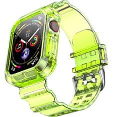 IZMAEL Szilikon pótszíj Apple Watch 6 40 mm / Watch 5 40 mm / Watch 4 40 mm / Watch SE 40 mm okosórára - VilágosZöld