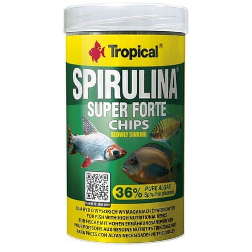 TROPICAL Super Spirulina Forte Chips 250ml/130g tablettázott haltáp spirulinával