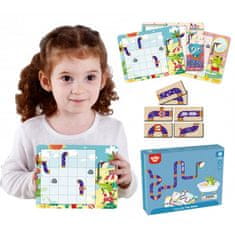 Tooky Toy Logikai tábla mágneses puzzle játék gyerekeknek 40 el.