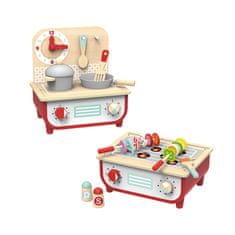 Tooky Toy Gyermek 2 az 1-ben grill konyha + konyhai kiegészítők