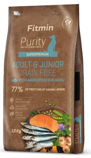 Fitmin Purity Dog Grain Free Adult&Junior Fish Menu, 12 kg